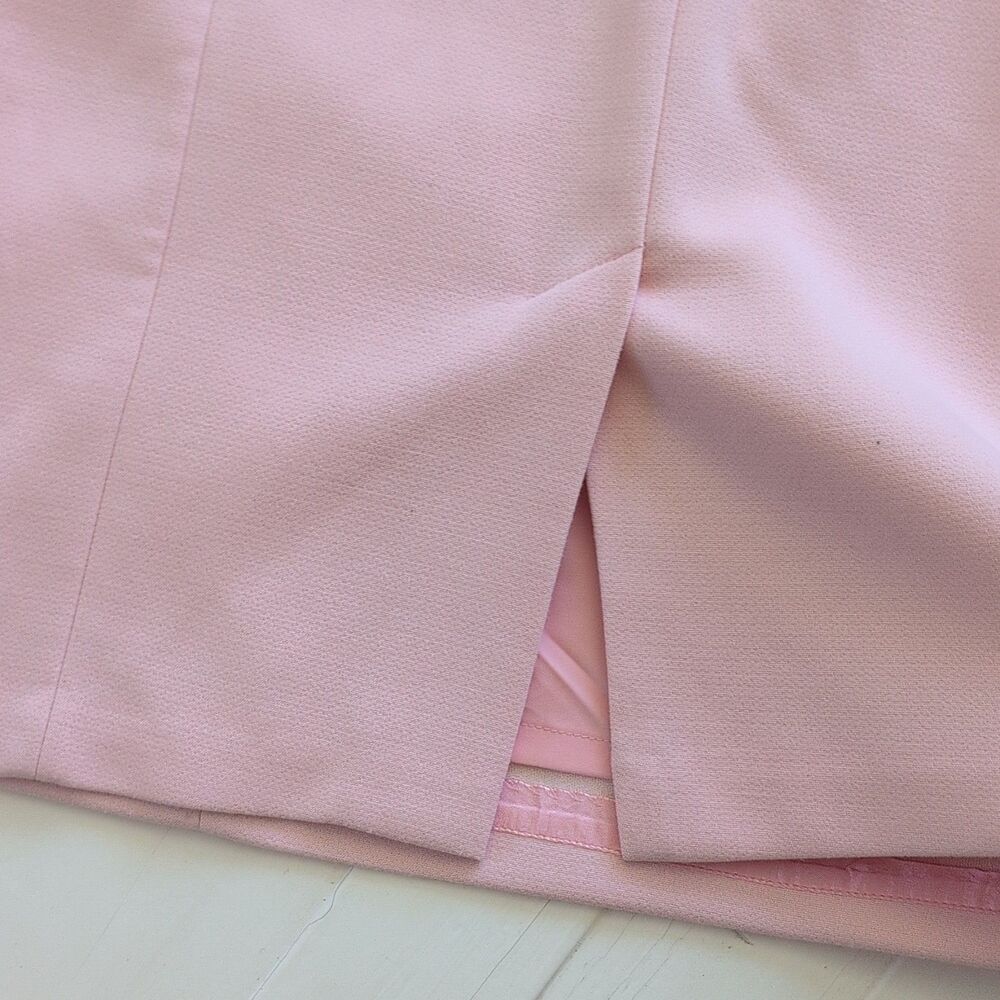 Eliza J Pink Solid Sheath Dress 3/4 Sleeve Rnd Neck Knee Length Zip Lined Sz 10 - Picture 12 of 12